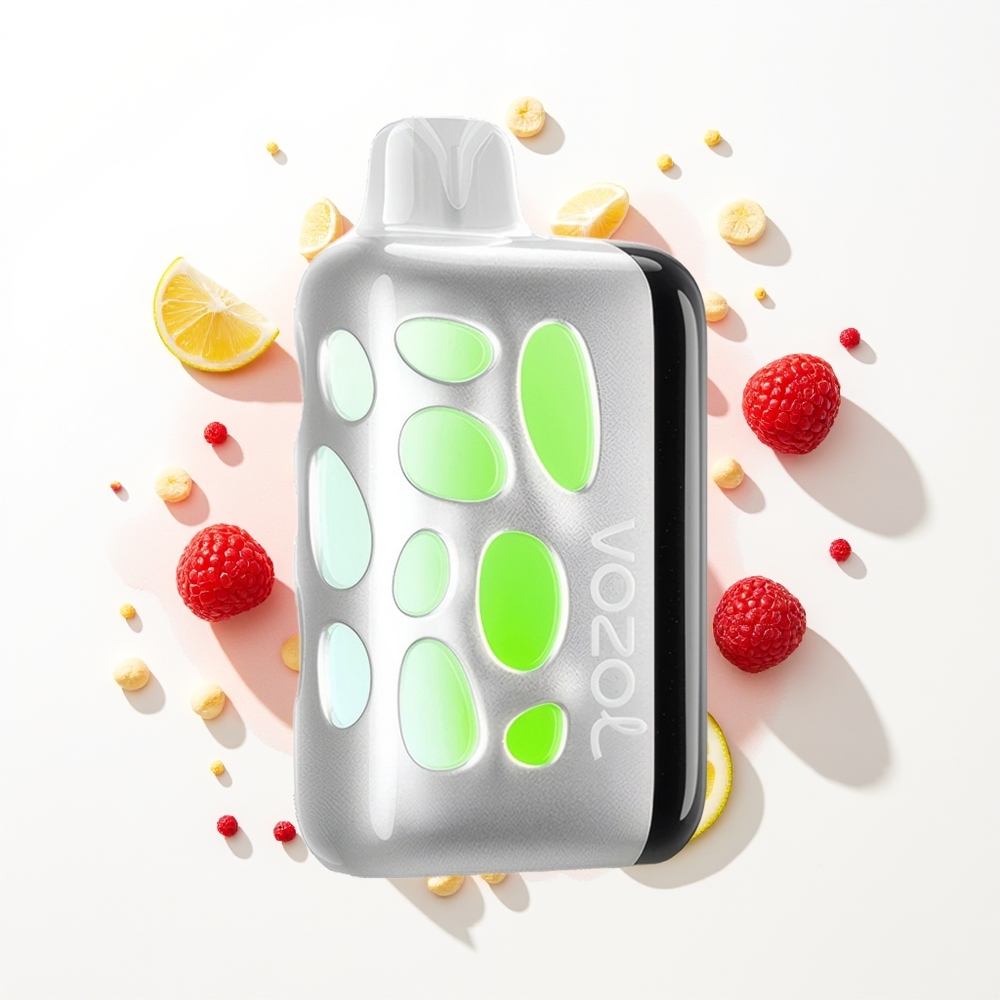 VOZOL RAVE 40000 Puffs Şeftali Ahududu Limonata Parlak Işık ve Hızlı Şarj