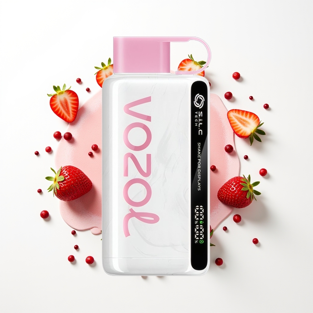 VOZOL STAR 9000/12000 Puffs Çilekli Dondurma Titreşimli Hızlı Şarj